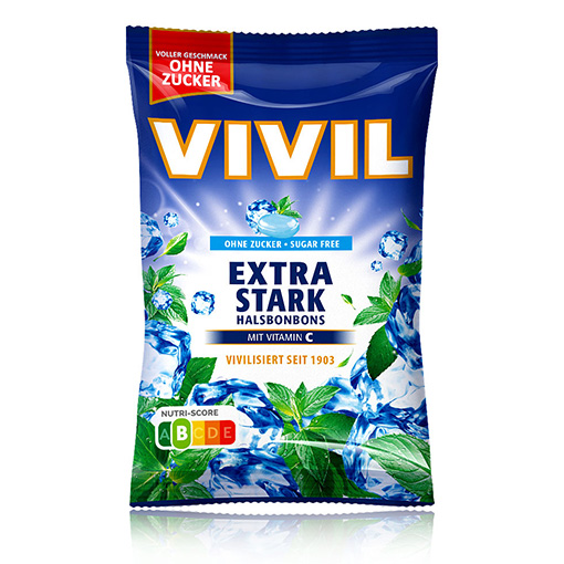 VIVIL Extra Stark Halsbonbons ohne Zucker | 120g VIVIL Extra Stark Halsbonbons ohne Zucker | 120g