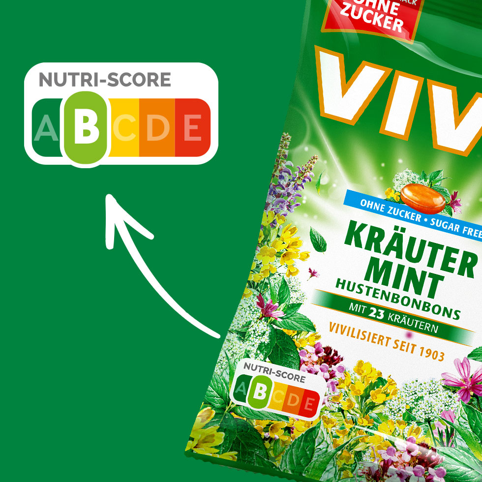 VIVIL Kräuter-Mint Hustenbonbons ohne Zucker | 15 Beutel