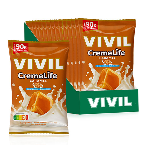 VIVIL Creme Life Caramel Bonbonverpackung VIVIL Creme Life Caramel Bonbonverpackung