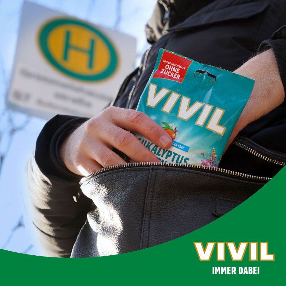 VIVIL Eukalyptus-Menthol Hustenbonbons ohne Zucker | 120g VIVIL Eukalyptus-Menthol Hustenbonbons ohne Zucker | 120g