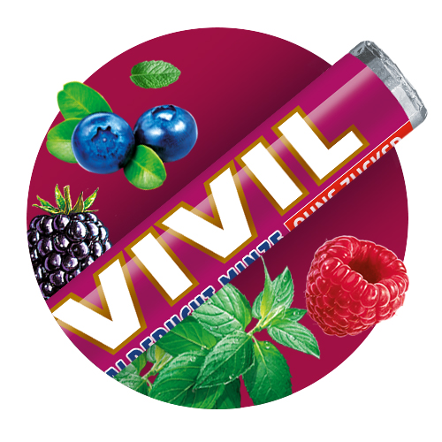 Pfefferminzrolle Waldfrucht-Minze mit Pfefferminzblätter