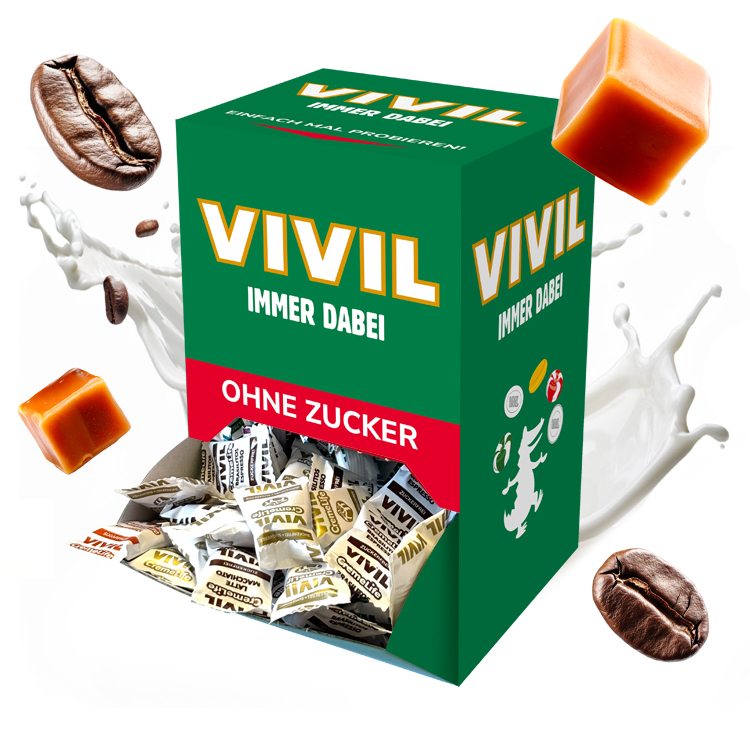VIVIL Creme Life Kaffee/Karamell Sahnebonbons ohne Zucker | Mischbox