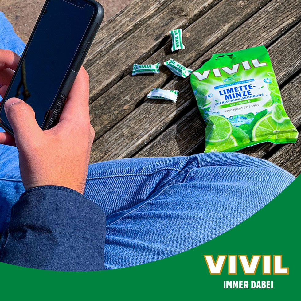 VIVIL Limette-Minze Erfrischungsbonbons ohne Zucker | 120g VIVIL Limette-Minze Erfrischungsbonbons ohne Zucker | 120g