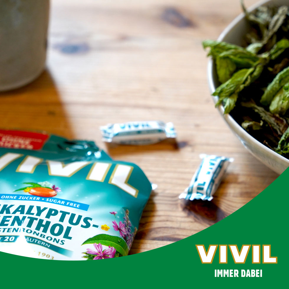 VIVIL Eukalyptus-Menthol Hustenbonbons ohne Zucker | 120g VIVIL Eukalyptus-Menthol Hustenbonbons ohne Zucker | 120g