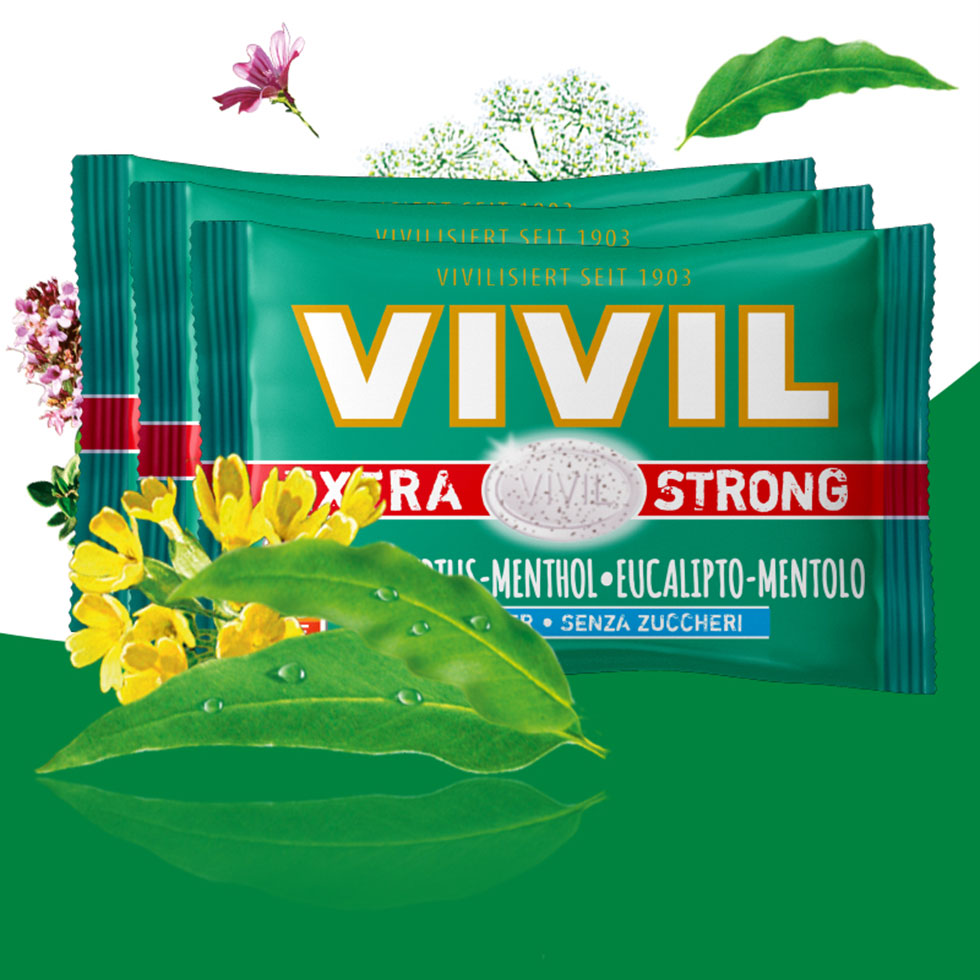 VIVIL Extra Strong Eukalyptus-Menthol ohne Zucker | 3er Pack VIVIL Extra Strong Eukalyptus-Menthol ohne Zucker | 3er Pack