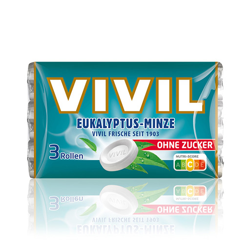 VIVIL Eukalyptus-Minze Pastille ohne Zucker | 3er Pack VIVIL Eukalyptus-Minze Pastille ohne Zucker | 3er Pack