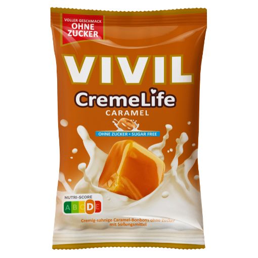 VIVIL Creme Life Caramel Sahnebonbons ohne Zucker | 90g VIVIL Creme Life Caramel Sahnebonbons ohne Zucker | 90g