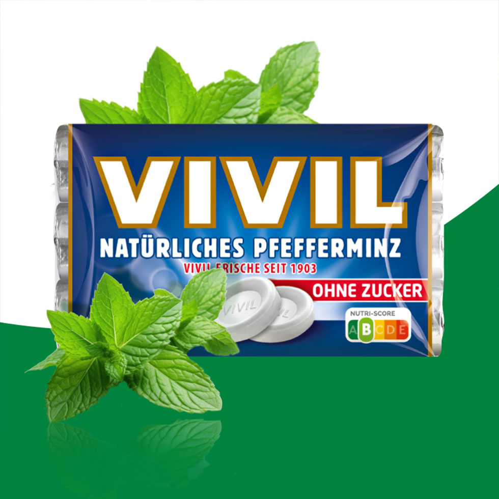 VIVIL Natürliches Pfefferminz Pastillen ohne Zucker | 20 x 3er Pack VIVIL Natürliches Pfefferminz Pastillen ohne Zucker | 20 x 3er Pack