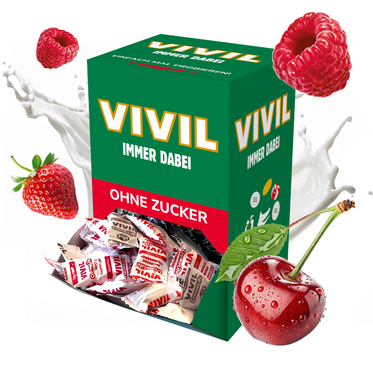 VIVIL Creme Life fruchtige Sahnebonbons ohne Zucker | Mischbox VIVIL Creme Life fruchtige Sahnebonbons ohne Zucker | Mischbox