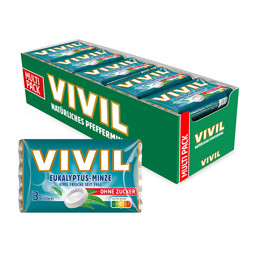 VIVIL Eukalyptus-Minze Pastille ohne Zucker | 20 x 3er Pack VIVIL Eukalyptus-Minze Pastille ohne Zucker | 20 x 3er Pack