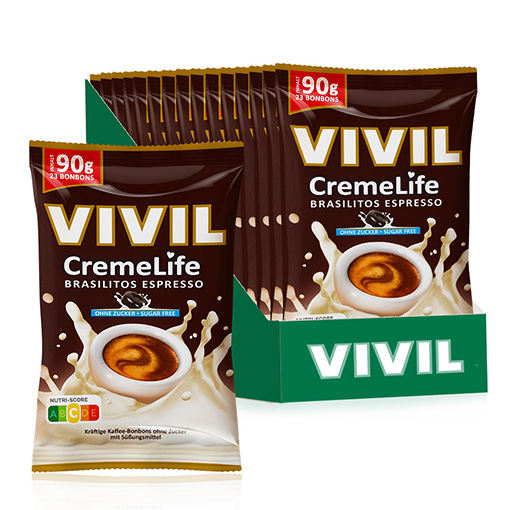 VIVIL Creme Life Brasilitos Bonbonverpackung VIVIL Creme Life Brasilitos Bonbonverpackung
