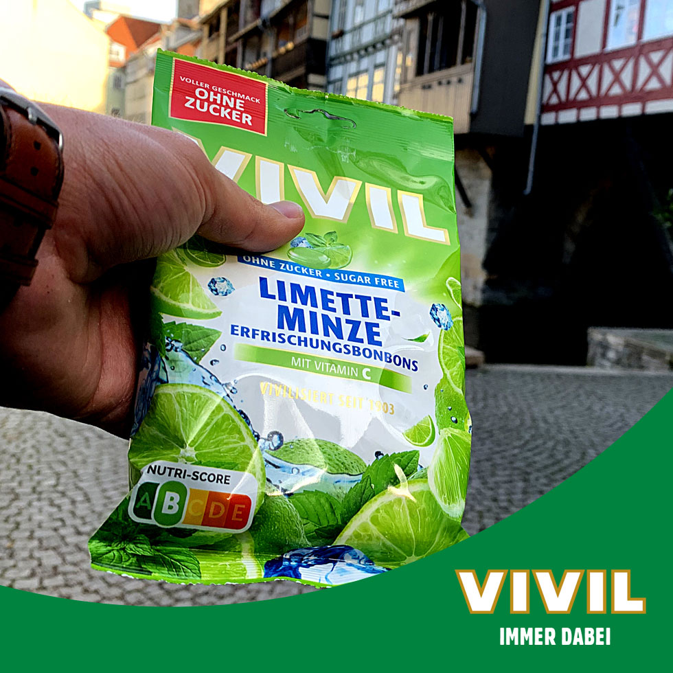 VIVIL Limette-Minze Erfrischungsbonbons ohne Zucker | 120g VIVIL Limette-Minze Erfrischungsbonbons ohne Zucker | 120g