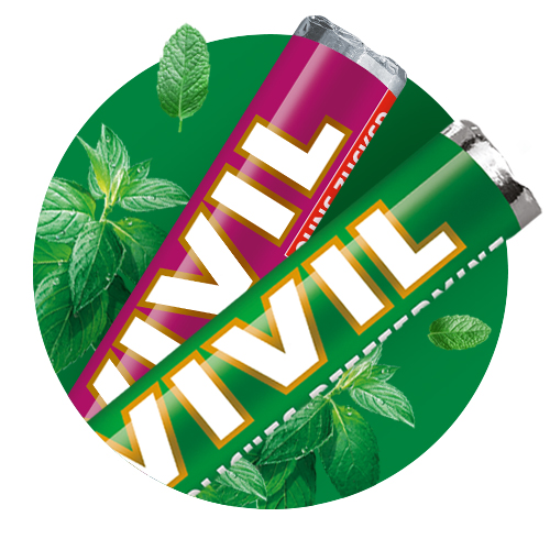 VIVIL Rollen Verpackungen auf grünem Hintergund