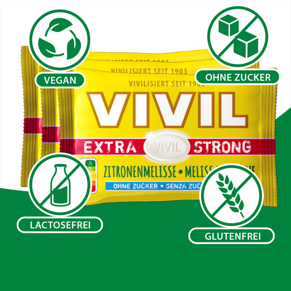 VIVIL Extra Strong Zitronenmelisse ohne Zucker | 26 x 3er Pack VIVIL Extra Strong Zitronenmelisse ohne Zucker | 26 x 3er Pack
