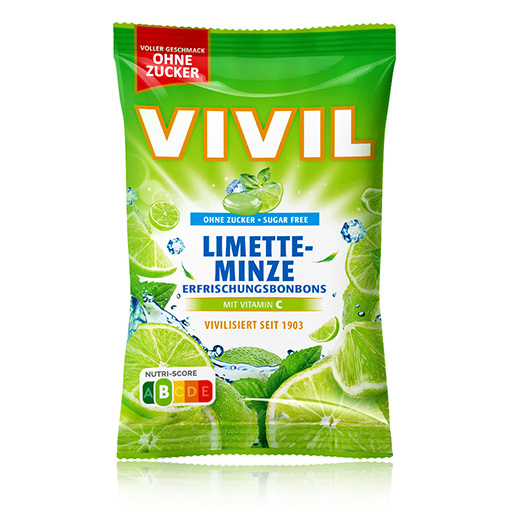 VIVIL Limette-Minze Erfrischungsbonbons ohne Zucker | 120g VIVIL Limette-Minze Erfrischungsbonbons ohne Zucker | 120g