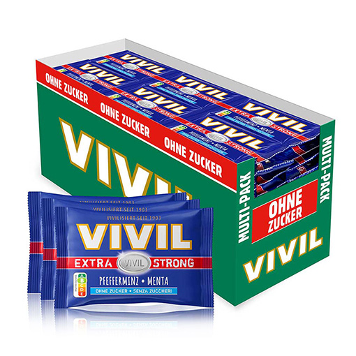 VIVIL Extra Strong Pfefferminz ohne Zucker | 26 x 3er Pack VIVIL Extra Strong Pfefferminz ohne Zucker | 26 x 3er Pack
