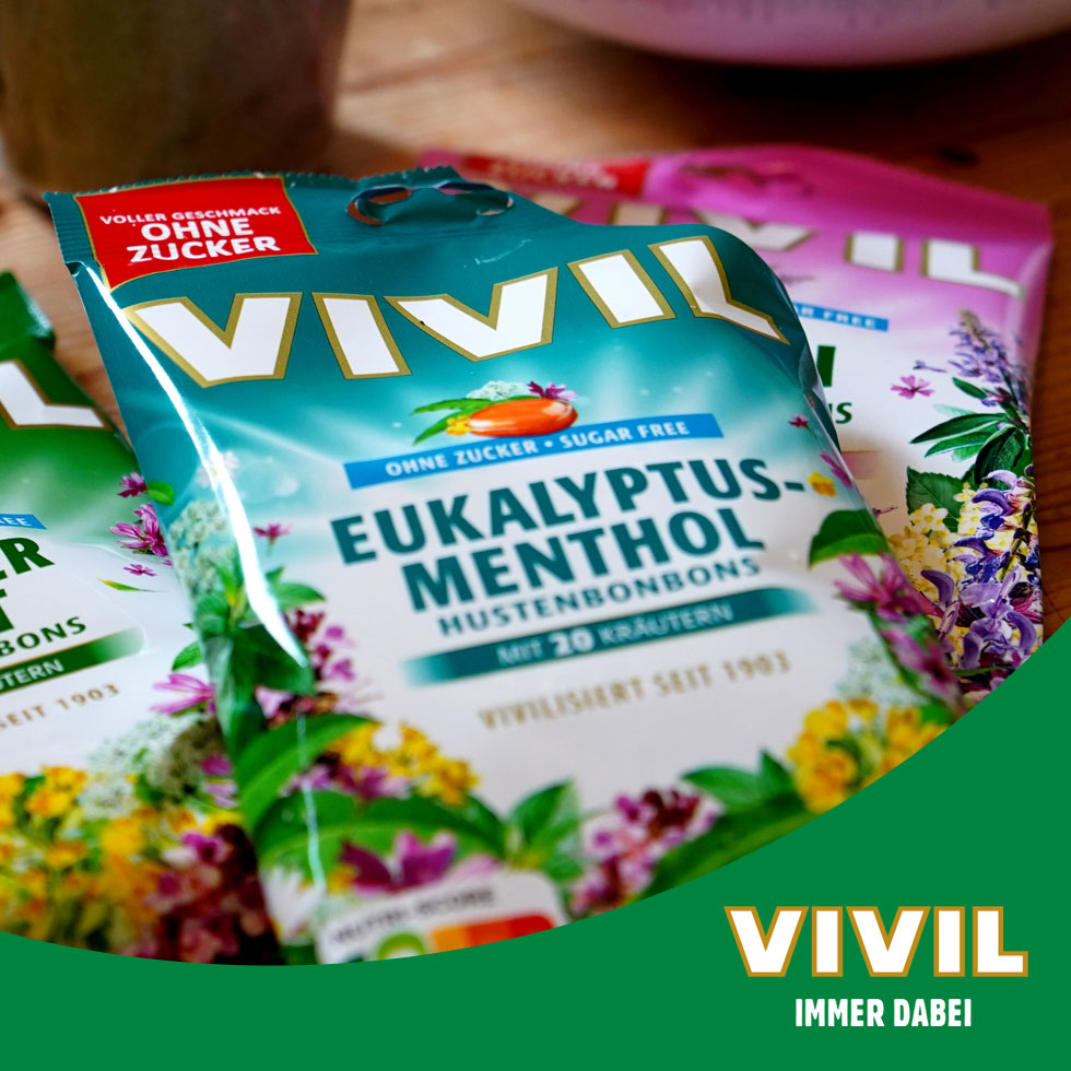 VIVIL Eukalyptus-Menthol Hustenbonbons ohne Zucker | 120g VIVIL Eukalyptus-Menthol Hustenbonbons ohne Zucker | 120g